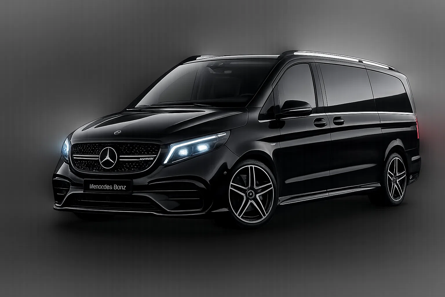 Van Mercedes V-Class avec chauffeur privé Chauffeur Privé Classe Affaires à Paris Mercedes Classe V noir pour transport privé jusqu'à sept passagers